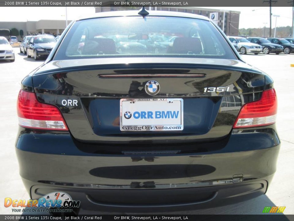2008 BMW 1 Series 135i Coupe Jet Black / Coral Red Photo #6