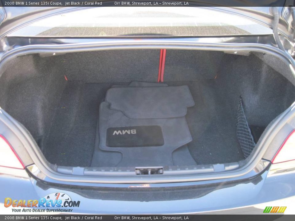 2008 BMW 1 Series 135i Coupe Jet Black / Coral Red Photo #7