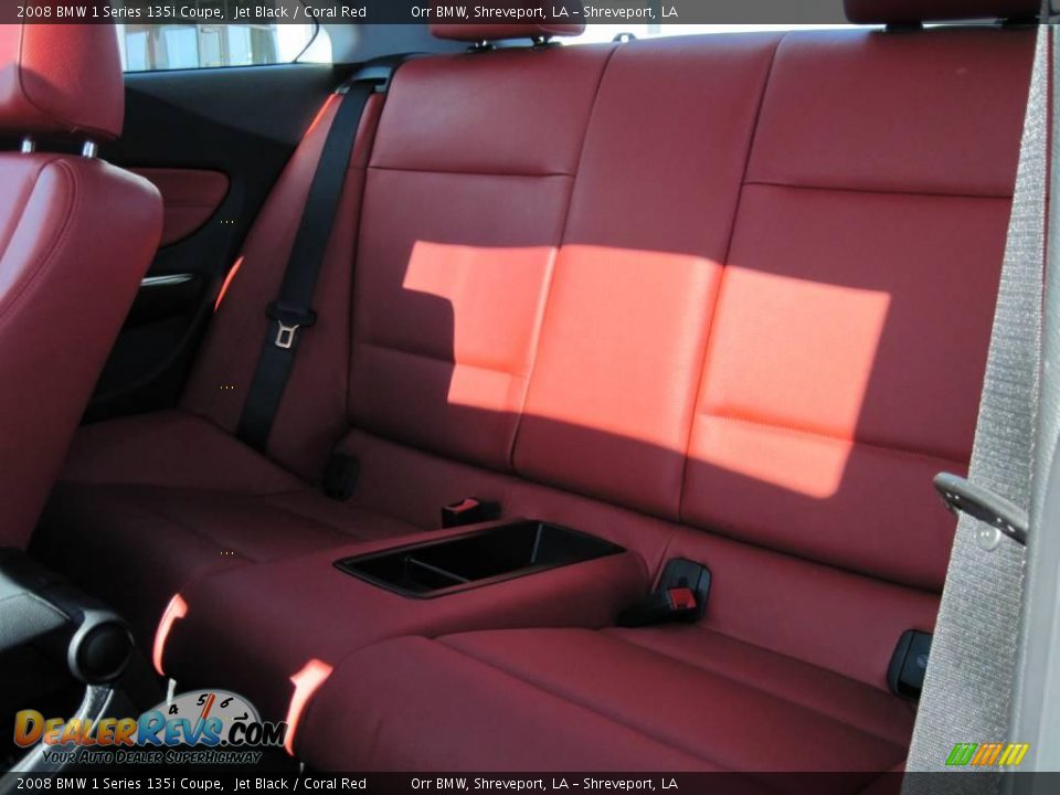 2008 BMW 1 Series 135i Coupe Jet Black / Coral Red Photo #11