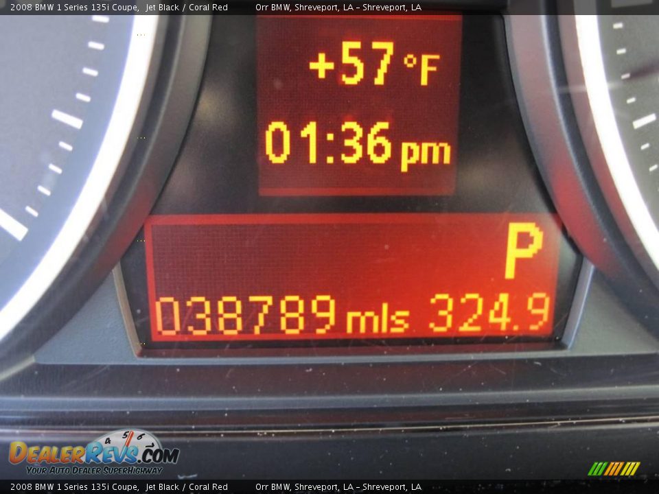 2008 BMW 1 Series 135i Coupe Jet Black / Coral Red Photo #13