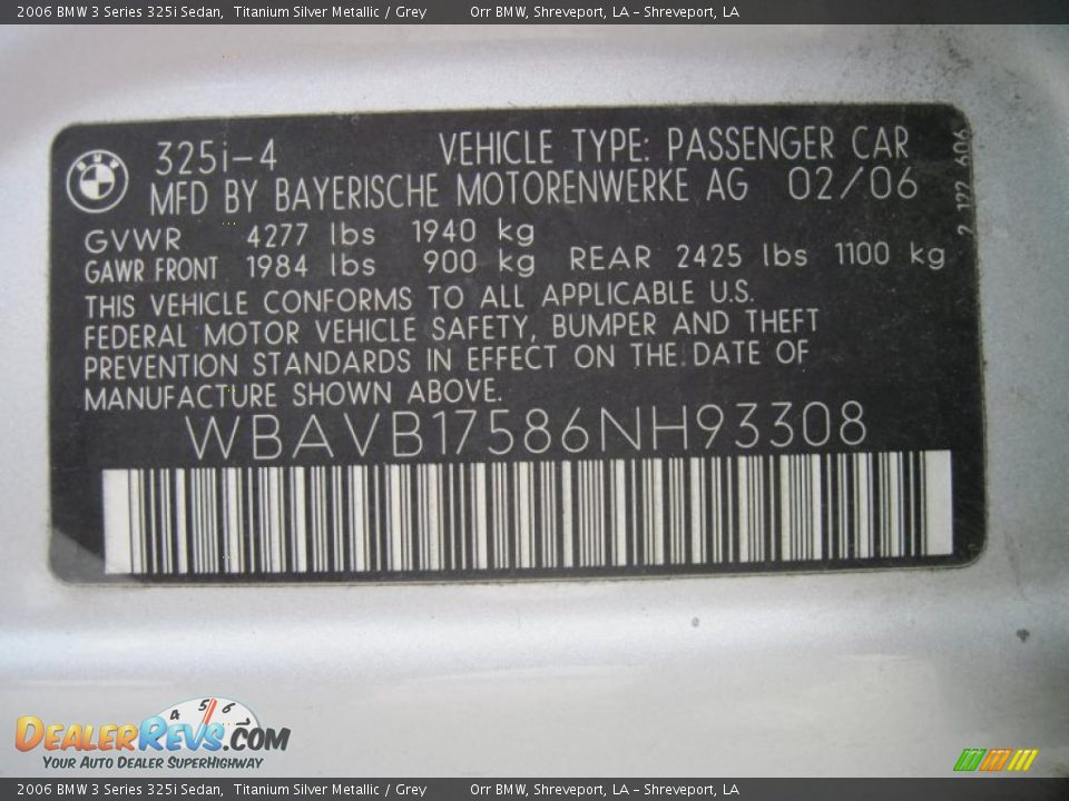 2006 BMW 3 Series 325i Sedan Titanium Silver Metallic / Grey Photo #14