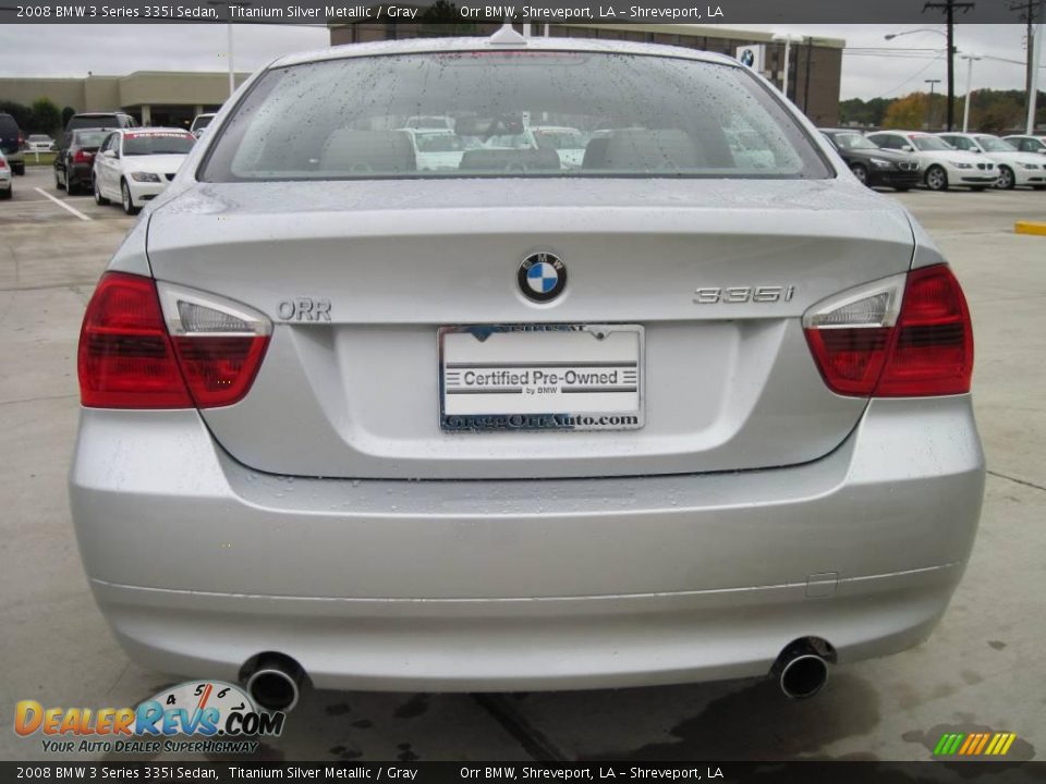 2008 BMW 3 Series 335i Sedan Titanium Silver Metallic / Gray Photo #6