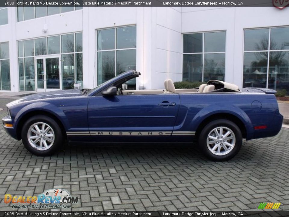2008 Ford Mustang V6 Deluxe Convertible Vista Blue Metallic / Medium Parchment Photo #2
