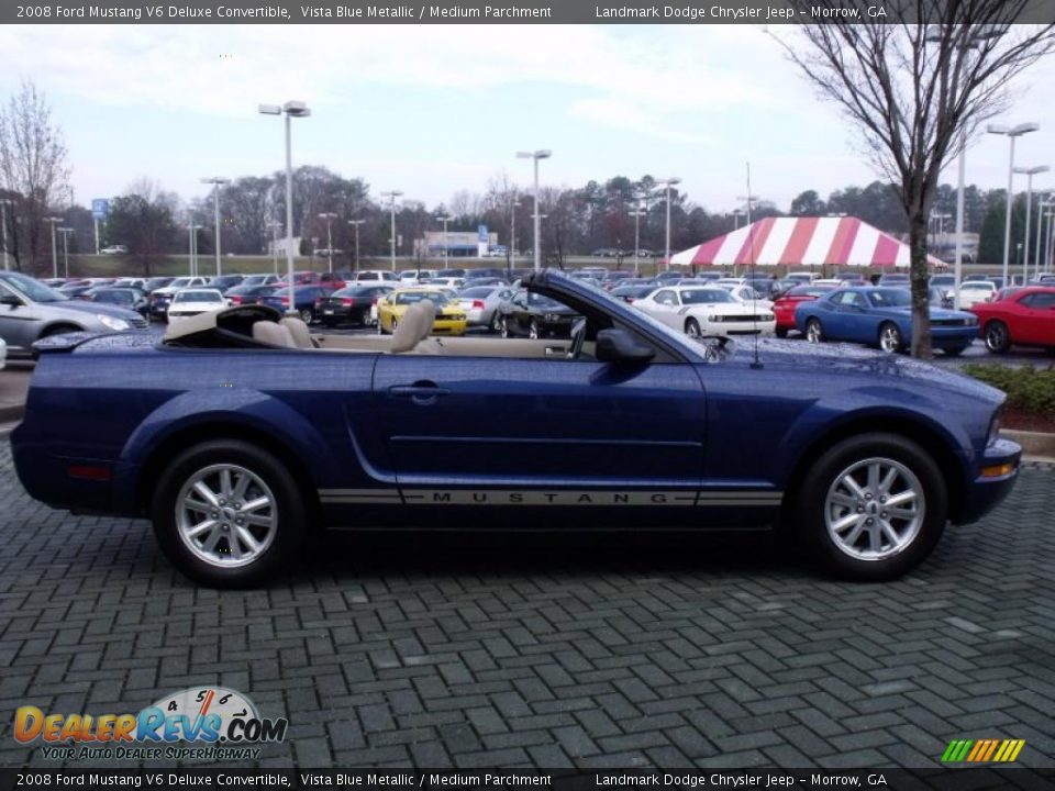 2008 Ford Mustang V6 Deluxe Convertible Vista Blue Metallic / Medium Parchment Photo #6