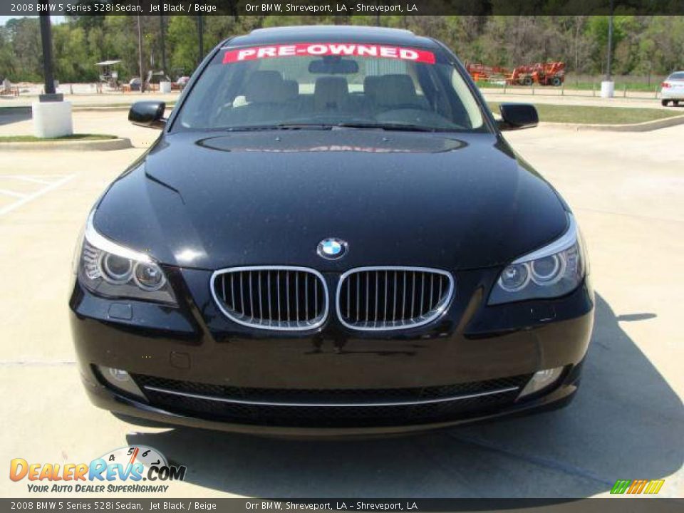 2008 BMW 5 Series 528i Sedan Jet Black / Beige Photo #1