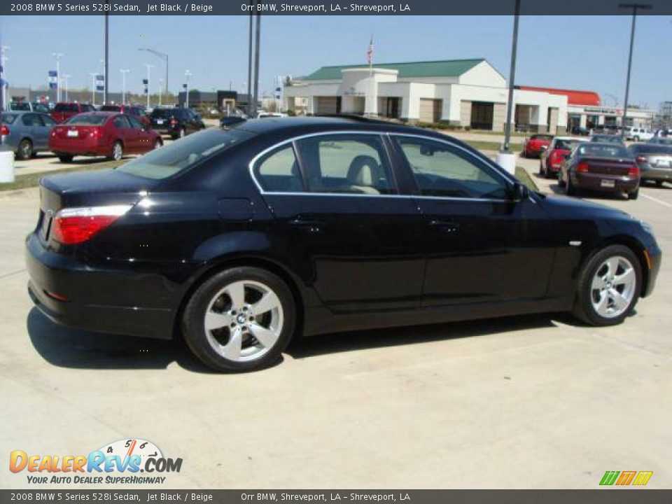 2008 BMW 5 Series 528i Sedan Jet Black / Beige Photo #2