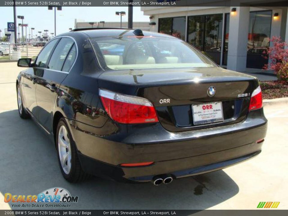 2008 BMW 5 Series 528i Sedan Jet Black / Beige Photo #3