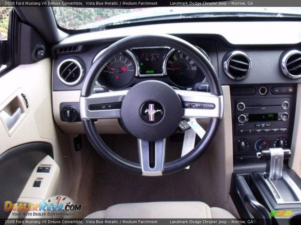 2008 Ford Mustang V6 Deluxe Convertible Vista Blue Metallic / Medium Parchment Photo #19