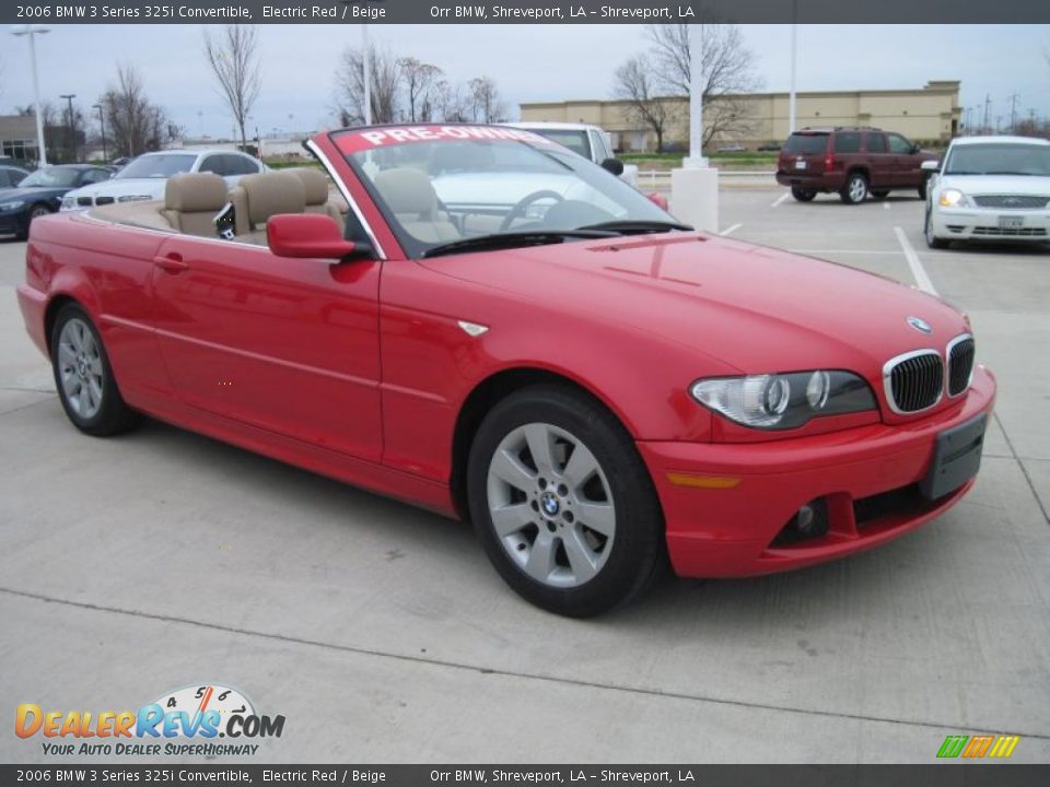 2006 BMW 3 Series 325i Convertible Electric Red / Beige Photo #2
