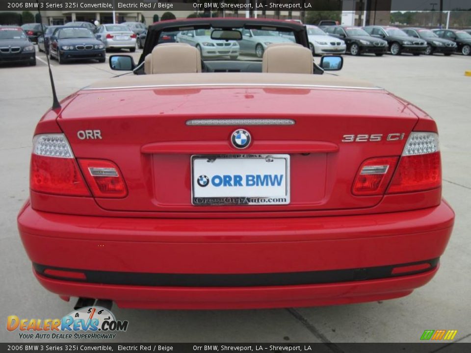 2006 BMW 3 Series 325i Convertible Electric Red / Beige Photo #6