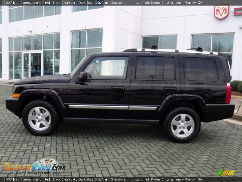 2007 Jeep Commander Limited Black Clearcoat / Dark Slate Gray/Light Graystone Photo #2