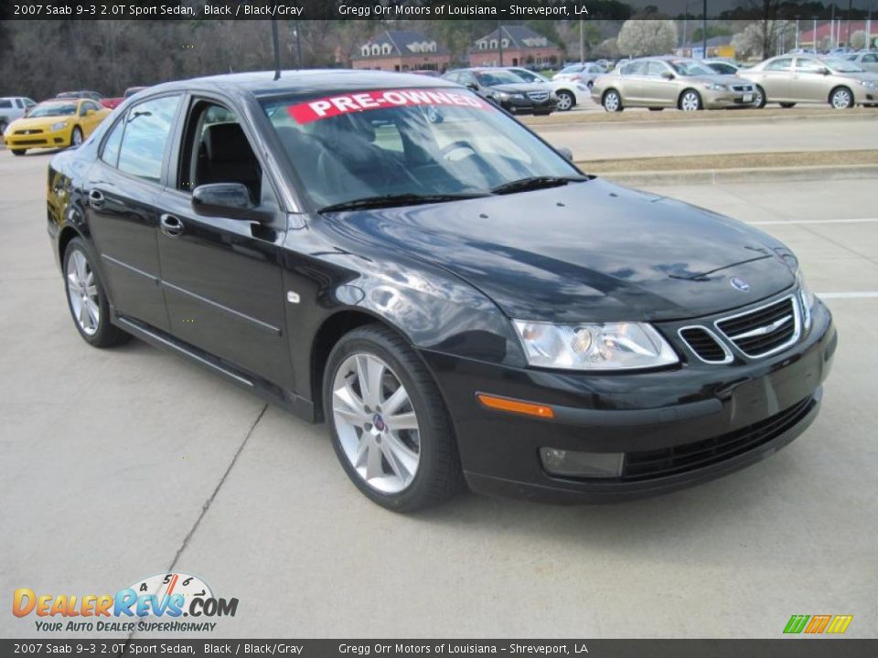 2007 Saab 9-3 2.0T Sport Sedan Black / Black/Gray Photo #2