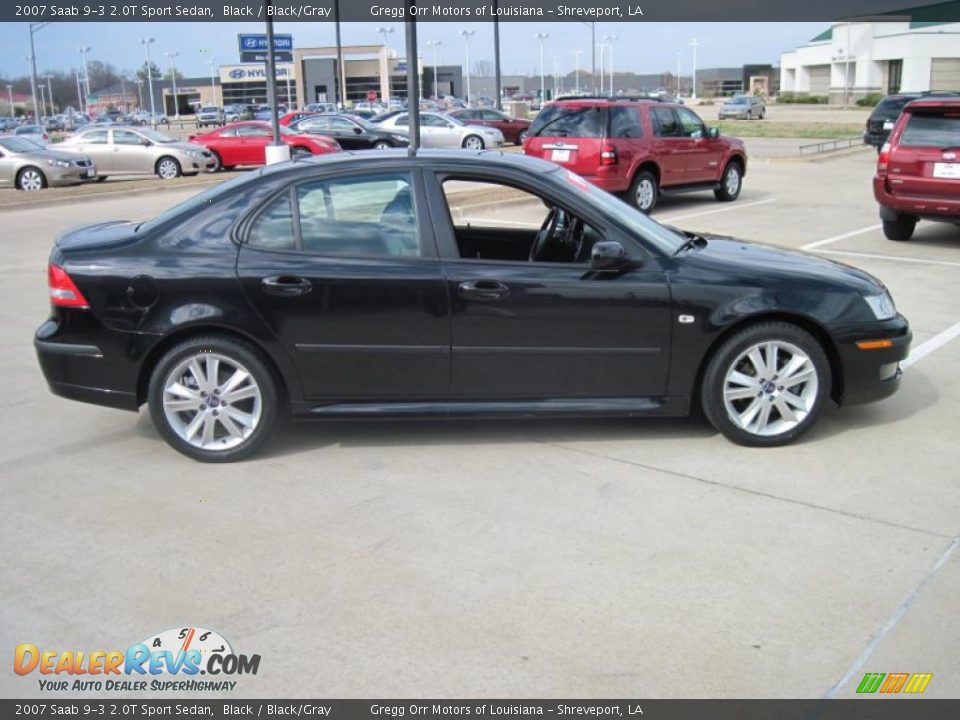 2007 Saab 9-3 2.0T Sport Sedan Black / Black/Gray Photo #4