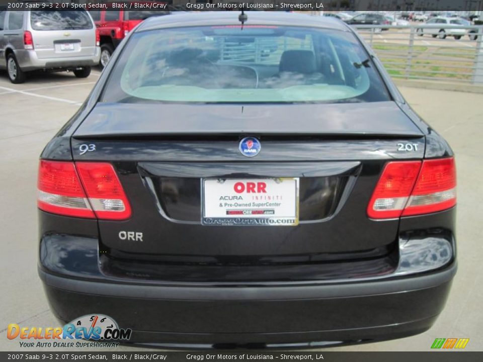 2007 Saab 9-3 2.0T Sport Sedan Black / Black/Gray Photo #6