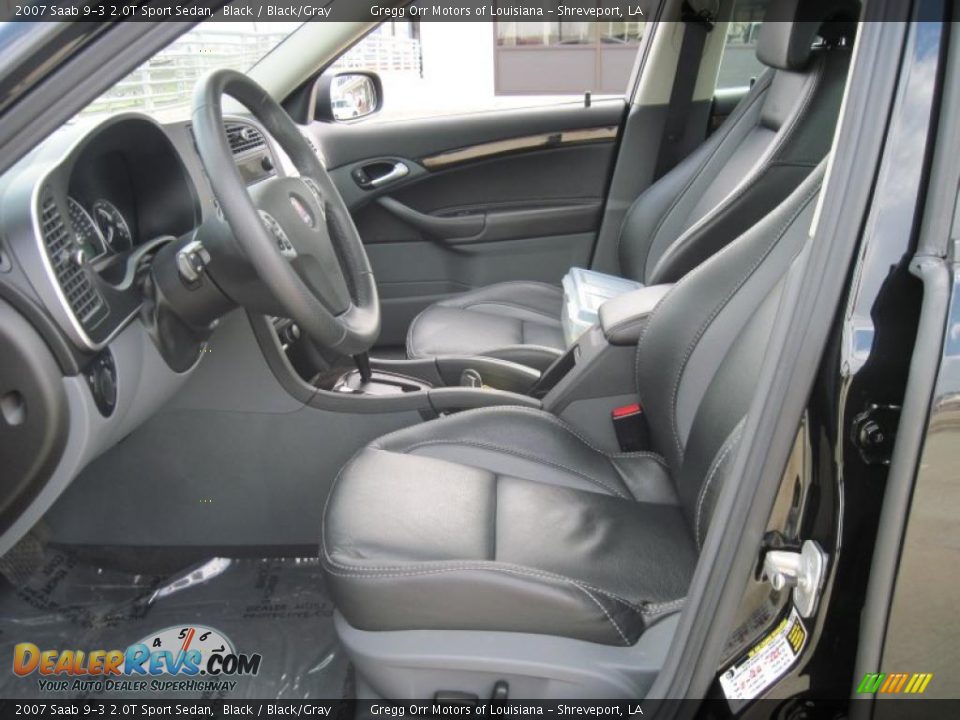 2007 Saab 9-3 2.0T Sport Sedan Black / Black/Gray Photo #8