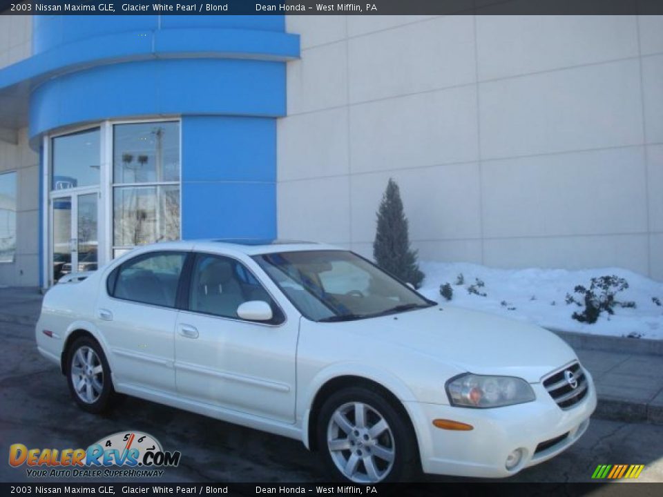 2003 Nissan Maxima GLE Glacier White Pearl / Blond Photo #1