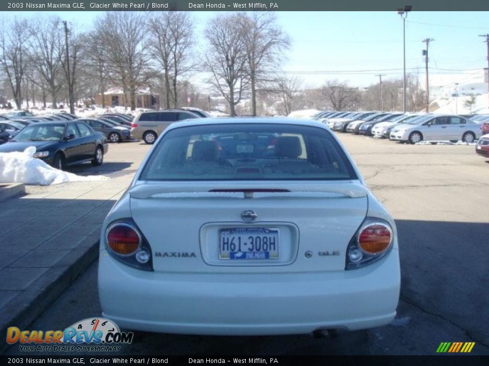 2003 Nissan Maxima GLE Glacier White Pearl / Blond Photo #3