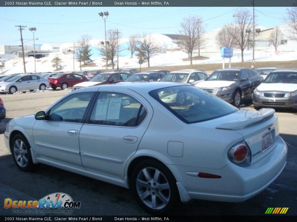 2003 Nissan Maxima GLE Glacier White Pearl / Blond Photo #4