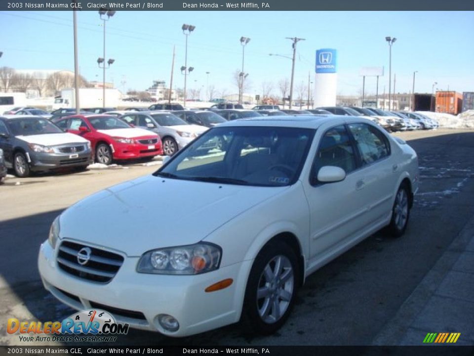 2003 Nissan Maxima GLE Glacier White Pearl / Blond Photo #5