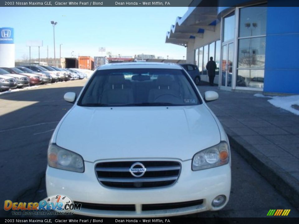 2003 Nissan Maxima GLE Glacier White Pearl / Blond Photo #6