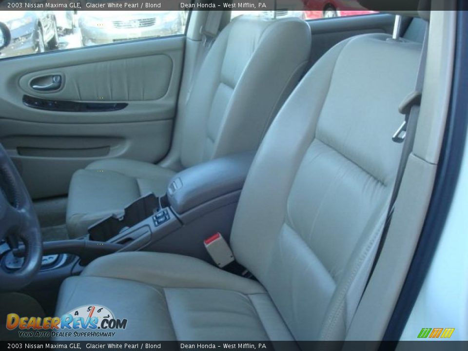 2003 Nissan Maxima GLE Glacier White Pearl / Blond Photo #8
