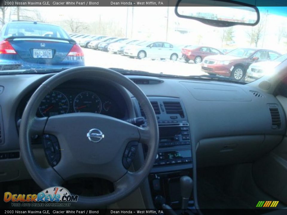 2003 Nissan Maxima GLE Glacier White Pearl / Blond Photo #10