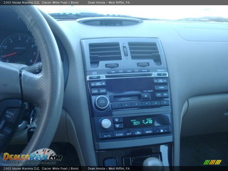 2003 Nissan Maxima GLE Glacier White Pearl / Blond Photo #13
