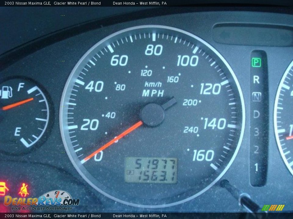 2003 Nissan Maxima GLE Glacier White Pearl / Blond Photo #15
