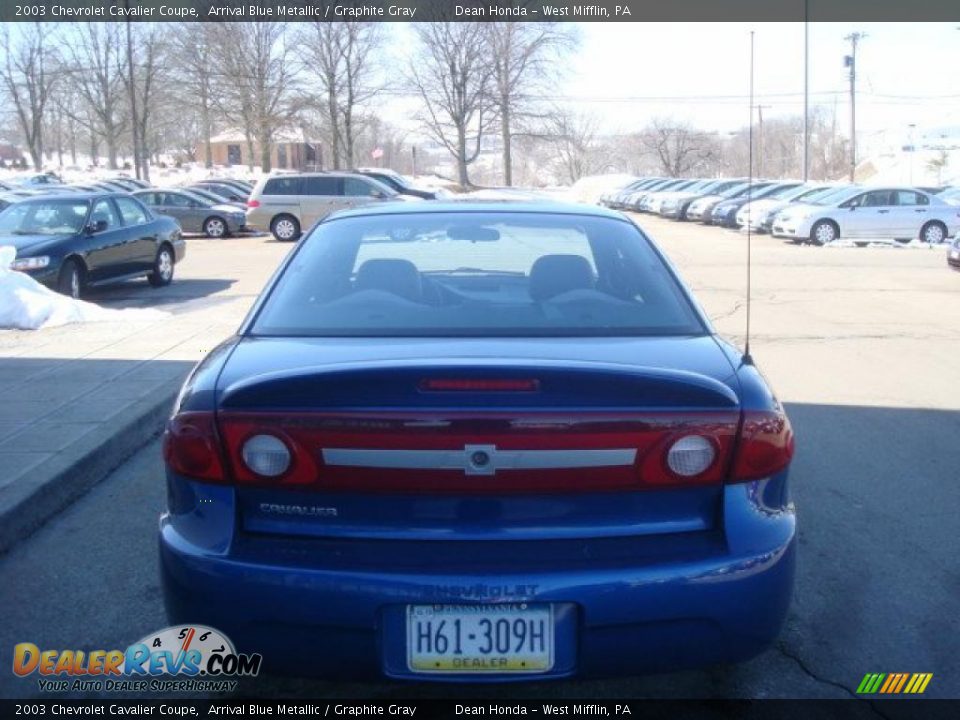 2003 Chevrolet Cavalier Coupe Arrival Blue Metallic / Graphite Gray Photo #3