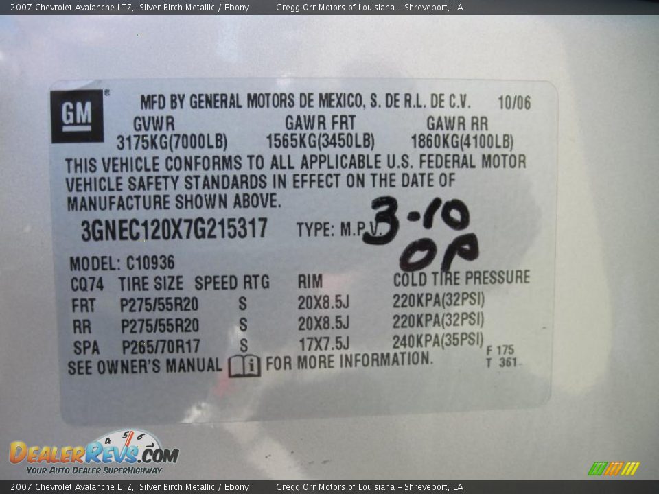 2007 Chevrolet Avalanche LTZ Silver Birch Metallic / Ebony Photo #14