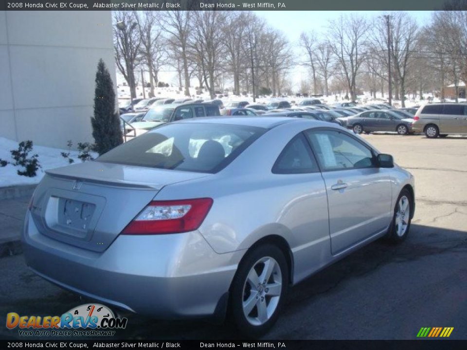 2008 Honda Civic EX Coupe Alabaster Silver Metallic / Black Photo #2