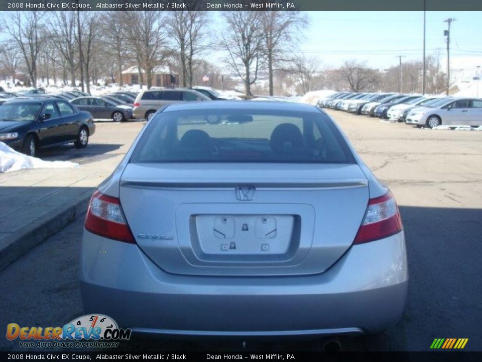 2008 Honda Civic EX Coupe Alabaster Silver Metallic / Black Photo #3