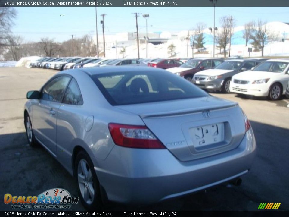 2008 Honda Civic EX Coupe Alabaster Silver Metallic / Black Photo #4