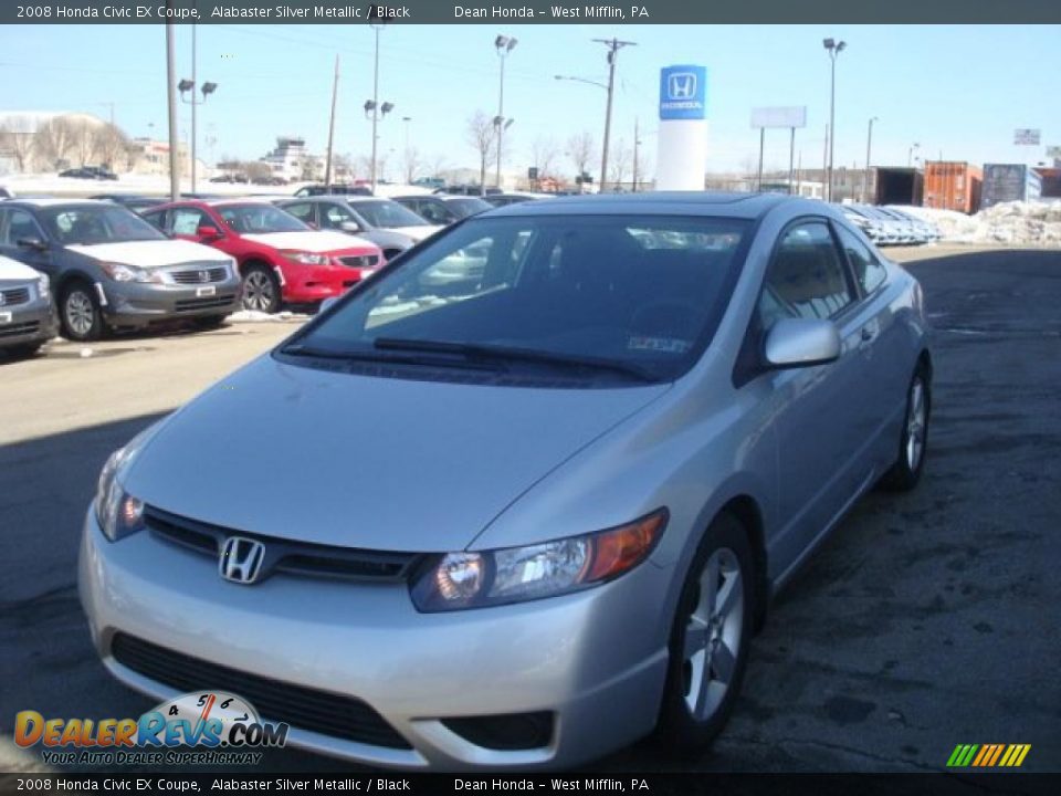 2008 Honda Civic EX Coupe Alabaster Silver Metallic / Black Photo #5
