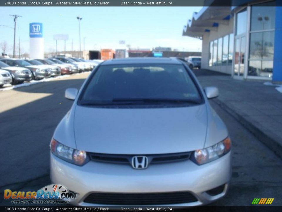 2008 Honda Civic EX Coupe Alabaster Silver Metallic / Black Photo #6