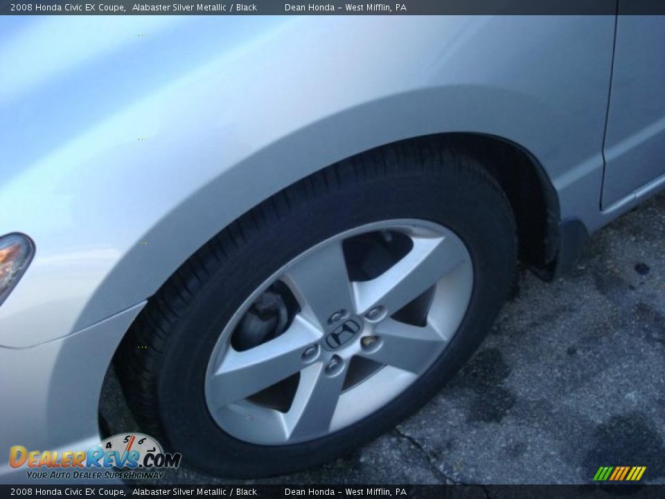 2008 Honda Civic EX Coupe Alabaster Silver Metallic / Black Photo #7