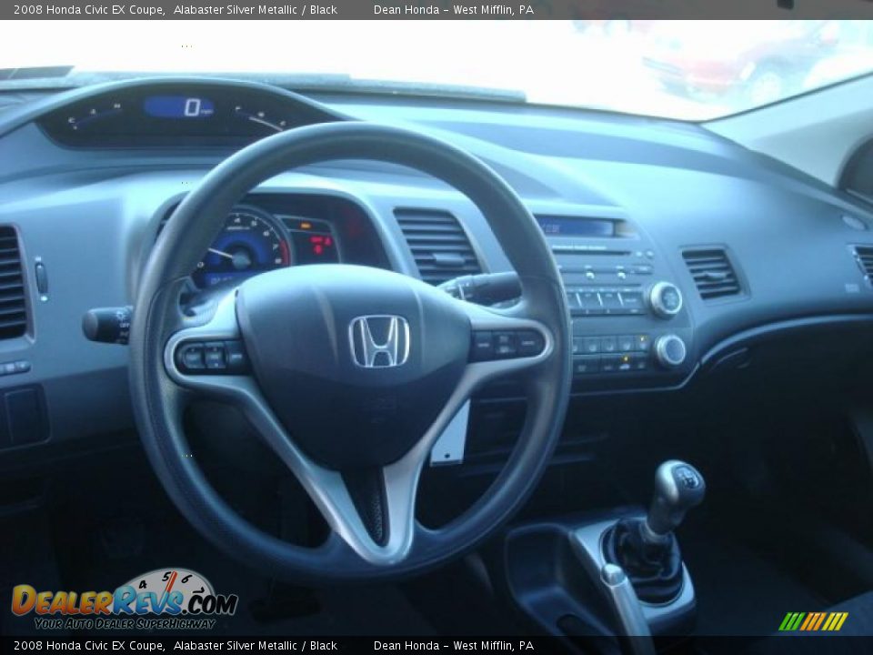 2008 Honda Civic EX Coupe Alabaster Silver Metallic / Black Photo #10