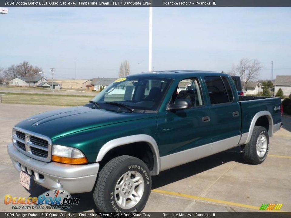 2004 Dodge Dakota SLT Quad Cab 4x4 Timberline Green Pearl / Dark Slate Gray Photo #1