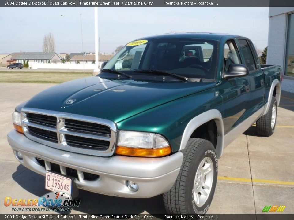 2004 Dodge Dakota SLT Quad Cab 4x4 Timberline Green Pearl / Dark Slate Gray Photo #2