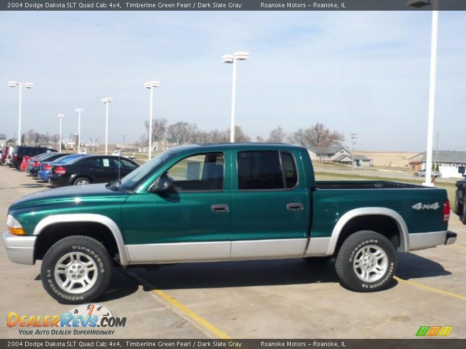 2004 Dodge Dakota SLT Quad Cab 4x4 Timberline Green Pearl / Dark Slate Gray Photo #5