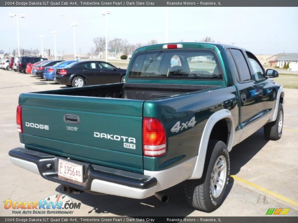 2004 Dodge Dakota SLT Quad Cab 4x4 Timberline Green Pearl / Dark Slate Gray Photo #8