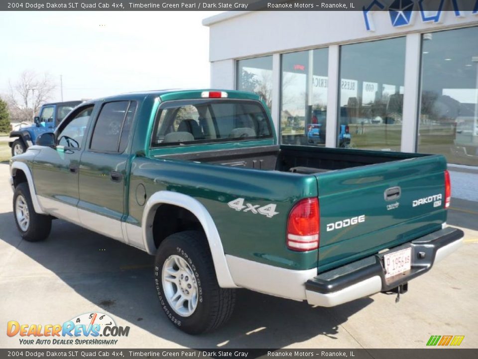 2004 Dodge Dakota SLT Quad Cab 4x4 Timberline Green Pearl / Dark Slate Gray Photo #10