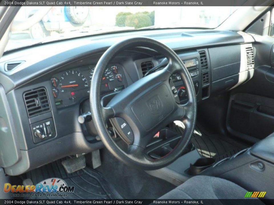 2004 Dodge Dakota SLT Quad Cab 4x4 Timberline Green Pearl / Dark Slate Gray Photo #14