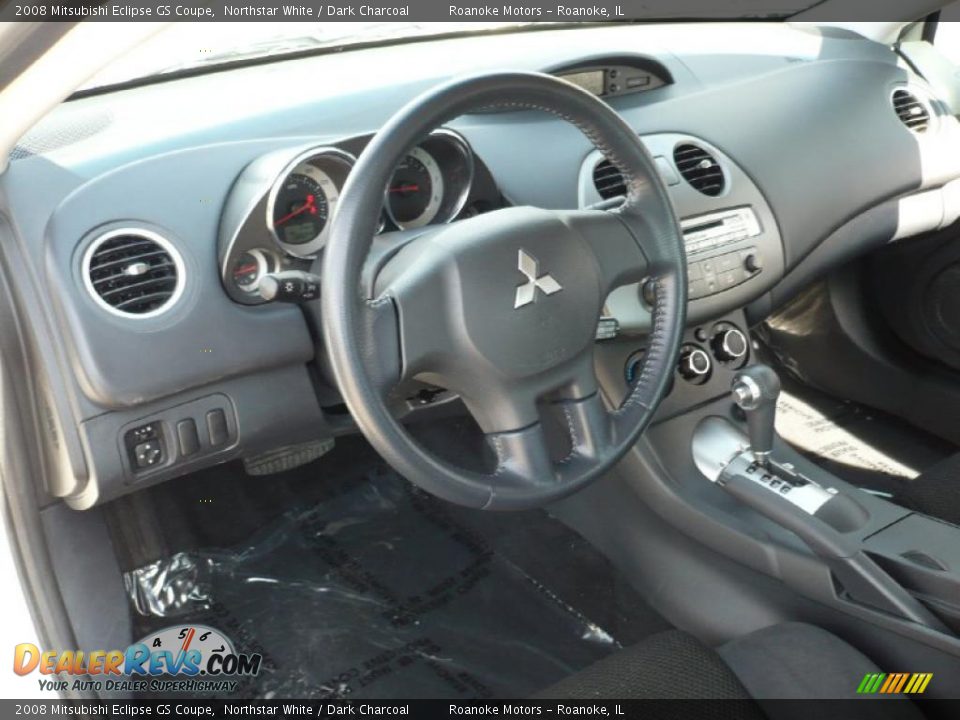 2008 Mitsubishi Eclipse GS Coupe Northstar White / Dark Charcoal Photo #10
