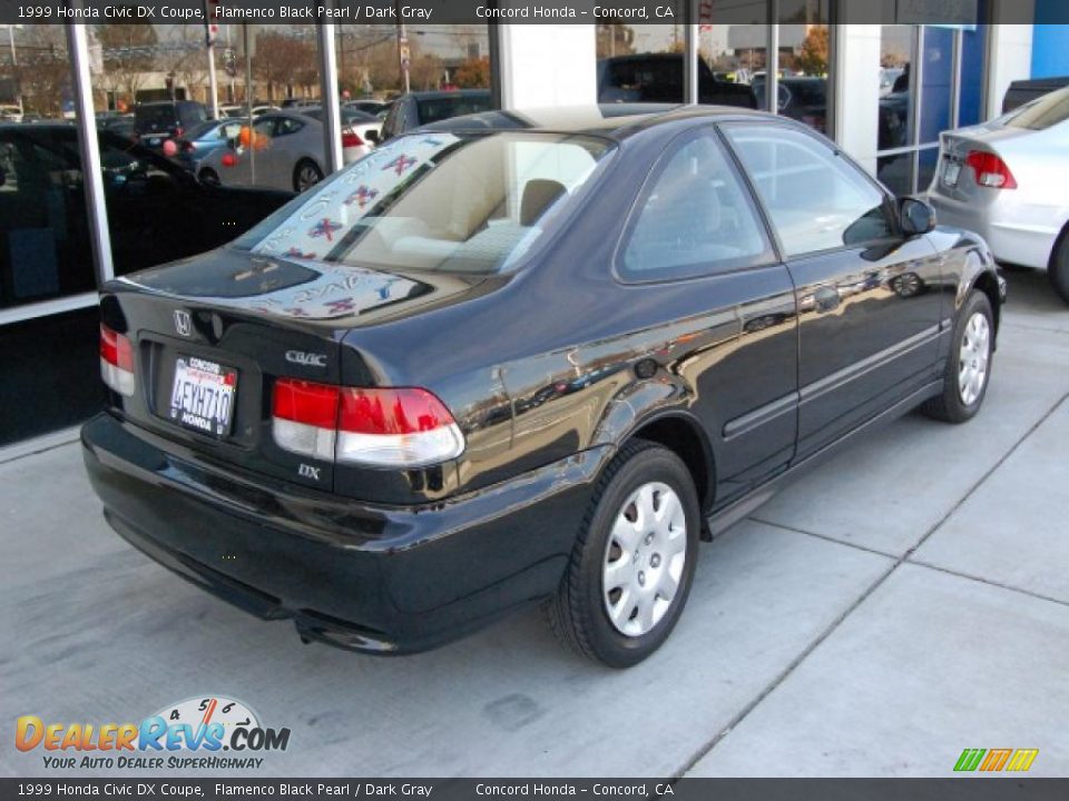 1999 Honda Civic DX Coupe Flamenco Black Pearl / Dark Gray Photo #3