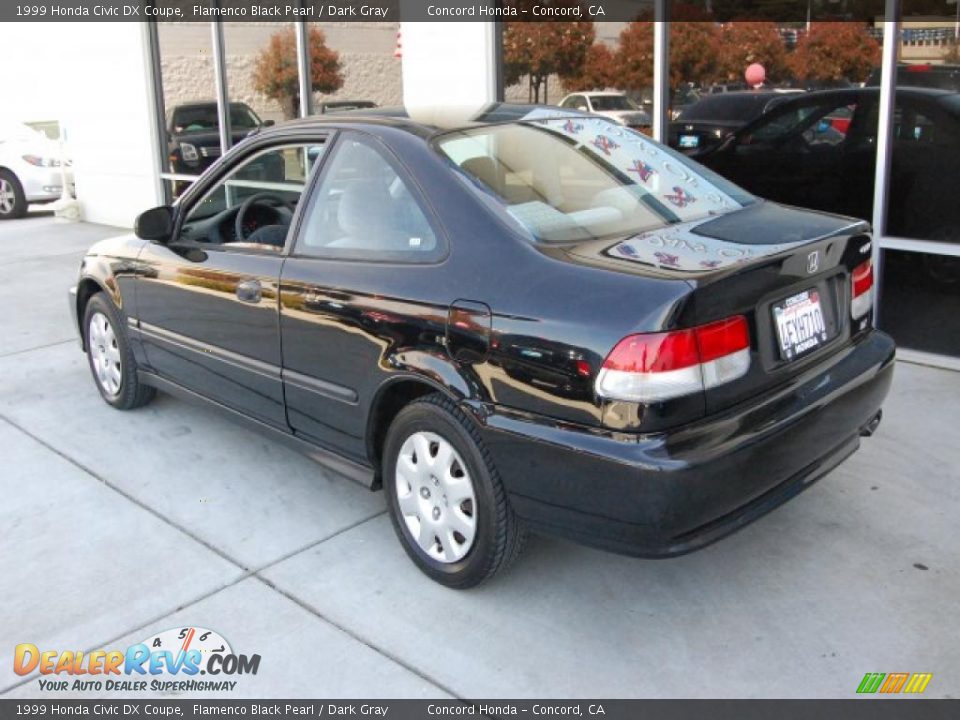 1999 Honda Civic DX Coupe Flamenco Black Pearl / Dark Gray Photo #5