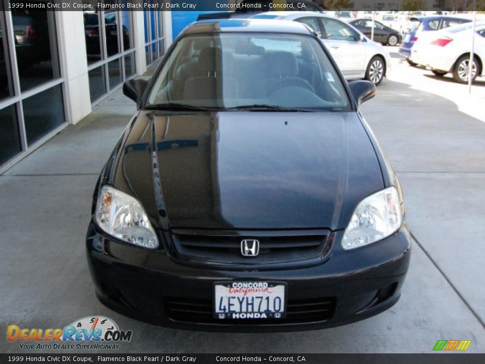 1999 Honda Civic DX Coupe Flamenco Black Pearl / Dark Gray Photo #8