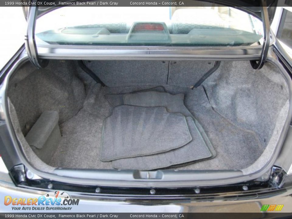 1999 Honda Civic DX Coupe Flamenco Black Pearl / Dark Gray Photo #10