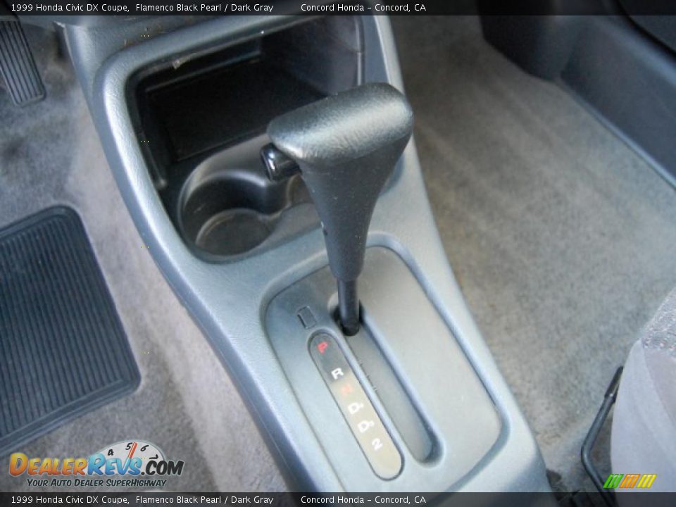 1999 Honda Civic DX Coupe Flamenco Black Pearl / Dark Gray Photo #21