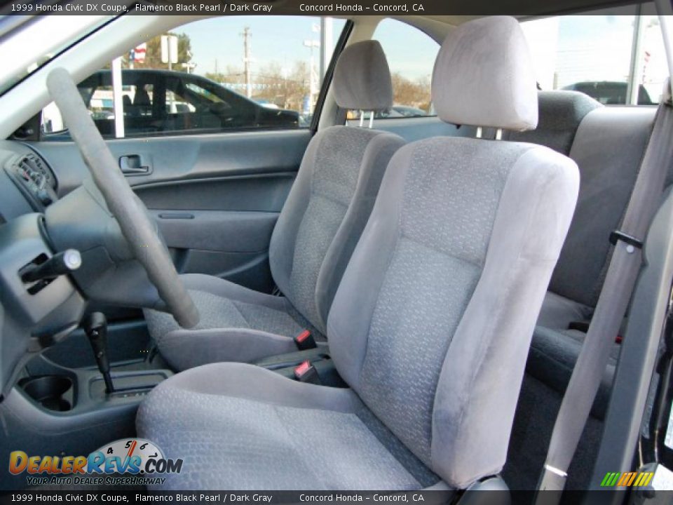 1999 Honda Civic DX Coupe Flamenco Black Pearl / Dark Gray Photo #22